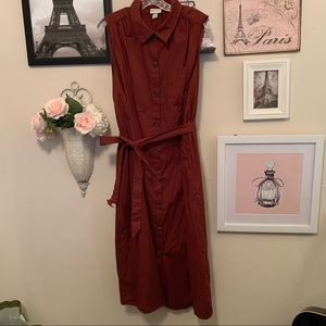 Ava & Viv buttoned sleeveless maxi dress